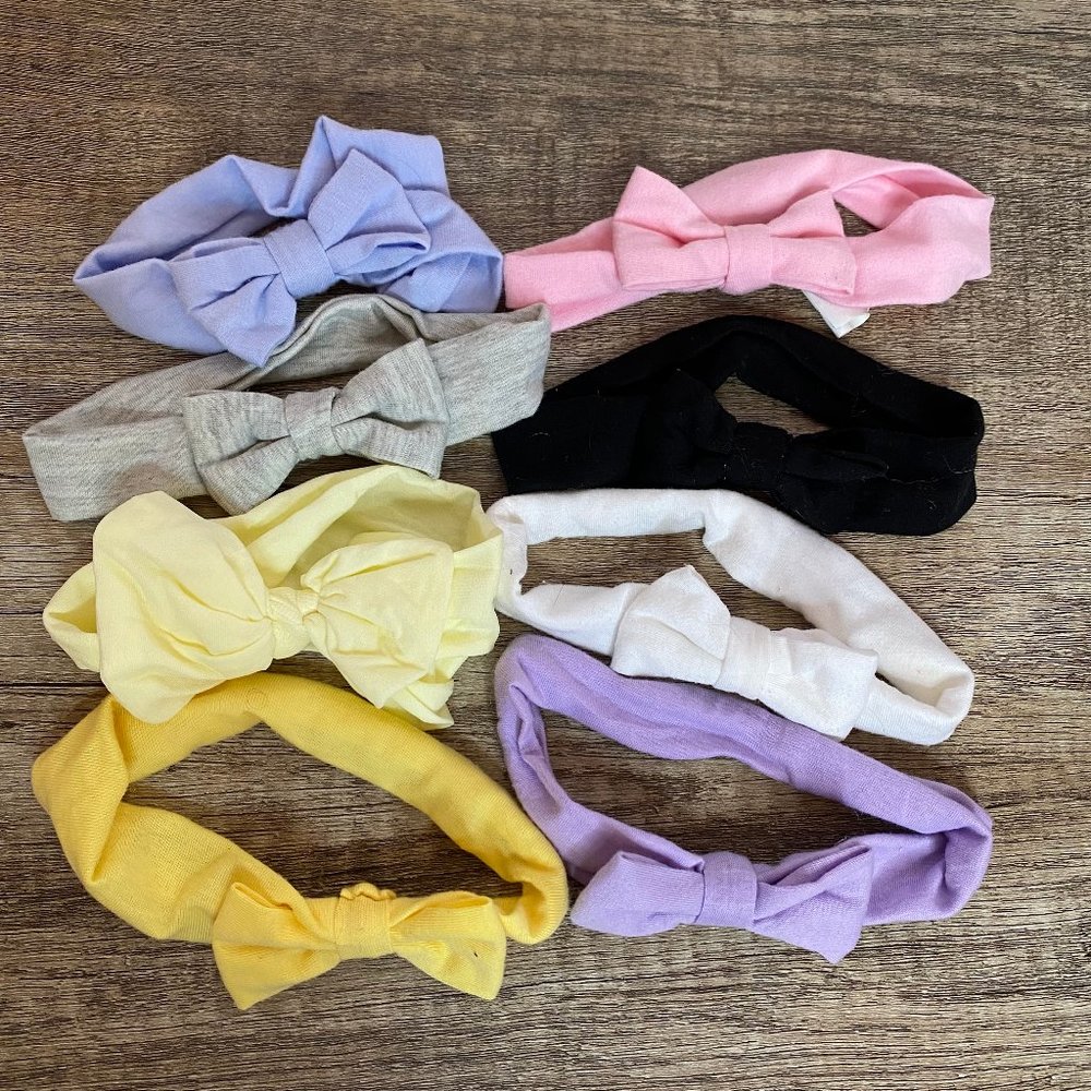 8 Baby Headband Bows One Size